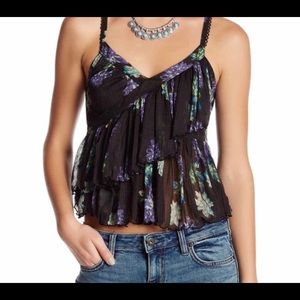 Free People V neck ruffled top